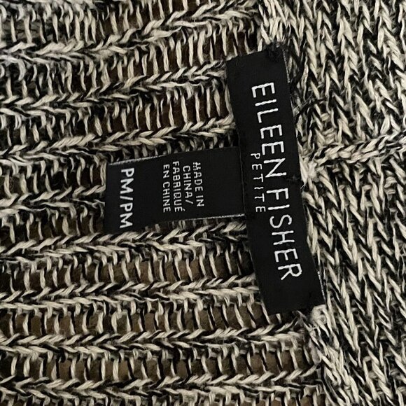 Eileen Fisher Open Front Cardigan Womens Sz MP M Petite Gray Organic Linen Wool - Picture 6 of 7
